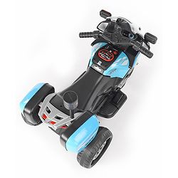 Babyhug Battery Operated Three Wheel Ride on Bike - Blue| With Music & Lights| Pre-loaded Music with USB & AUX| Easy to Assemble| Comfortable Seat| Easy to Operate| Rechargeable Battery