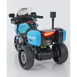 Babyhug Battery Operated Three Wheel Ride on Bike - Blue| With Music & Lights| Pre-loaded Music with USB & AUX| Easy to Assemble| Comfortable Seat| Easy to Operate| Rechargeable Battery