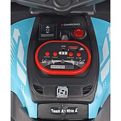 Babyhug Battery Operated Three Wheel Ride on Bike - Blue| With Music & Lights| Pre-loaded Music with USB & AUX| Easy to Assemble| Comfortable Seat| Easy to Operate| Rechargeable Battery