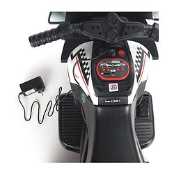 Babyhug Battery Operated Three Wheel Ride on Bike  White | With Music & Lights| Pre-loaded Music with USB & AUX| Easy to Assemble| Comfortable Seat| Easy to Operate| Rechargeable Battery