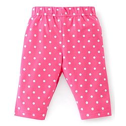 Babyhug Cotton Lycra Three Fourth Length Leggings Star Print Pack Of 3 - Blue & Pink