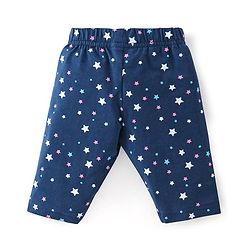 Babyhug Cotton Lycra Three Fourth Length Leggings Star Print Pack Of 3 - Blue & Pink