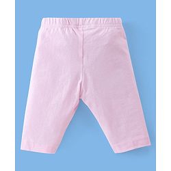 Babyhug Cotton Lycra Three Fourth Length Leggings Star Print Pack Of 3 - Blue & Pink