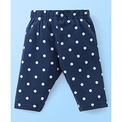 Babyhug Cotton Three Fourth Lycra Leggings Floral & Hearts Print Pack Of 3- Blue White & Red