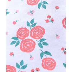 Babyhug Cotton Three Fourth Lycra Leggings Floral & Hearts Print Pack Of 3- Blue White & Red
