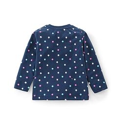 Babyhug Cotton Knit Full Sleeves Night Suit Star Print - Navy Blue