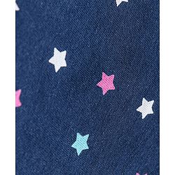 Babyhug Cotton Knit Full Sleeves Night Suit Star Print - Navy Blue