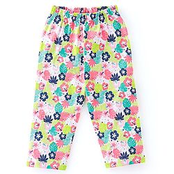 Babyhug Cotton Knit Half Sleeves Night Suit Toucan Print - Navy Blue & White