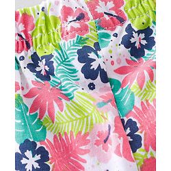 Babyhug Cotton Knit Half Sleeves Night Suit Toucan Print - Navy Blue & White