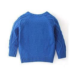 Babyhug Full Sleeves Sweater Puppy Design- Blue