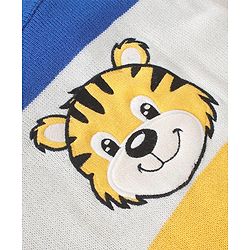 Babyhug Full Sleeves Sweater Tiger Design- Blue & Yellow