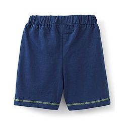 Babyhug Cotton Jersey Knit Knee Length Shorts Text Print - Navy Blue