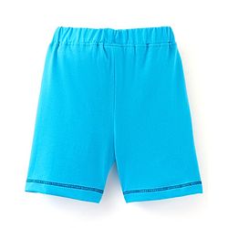 Babyhug Cotton Jersey Knit Mid Thigh Length Shorts Racer Print - Blue