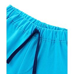 Babyhug Cotton Jersey Knit Mid Thigh Length Shorts Racer Print - Blue
