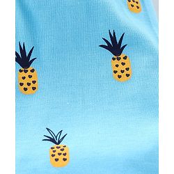 Babyhug Cotton Jersey Mid Thigh Length Shorts With Pineapple Print - Blue