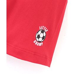 Babyhug Cotton Jersey Knit Mid Thigh Length Shorts Soccer Ball Print - Red