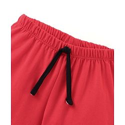 Babyhug Cotton Jersey Knit Mid Thigh Length Shorts Soccer Ball Print - Red