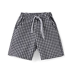 Babyhug 100% Cotton Knit Half Sleeves Suspender Printed T-Shirt & Checked Shorts with Bow - White & Grey