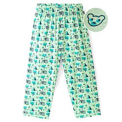Babyhug Cotton Knit Pyjama Trees Printed - Light Green