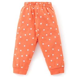 Babyhug Cotton Knit Half Sleeves Night Suit My Mummy is the Greatest Print - Orange