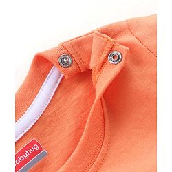 Babyhug Cotton Knit Half Sleeves Night Suit My Mummy is the Greatest Print - Orange