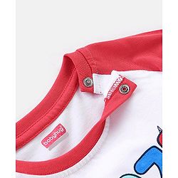 Babyhug Cotton Knit  Raglan Sleeves Koala Printed Night Suit - Red