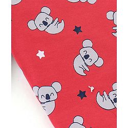 Babyhug Cotton Knit  Raglan Sleeves Koala Printed Night Suit - Red