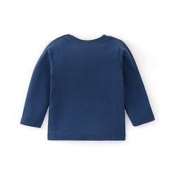 Babyhug Cotton Knit Full Sleeves Night Suit Bear Print - Navy Blue & Yellow