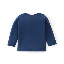 Babyhug Cotton Knit Full Sleeves Night Suit Bear Print - Navy Blue & Yellow