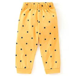 Babyhug Cotton Knit Full Sleeves Night Suit Bear Print - Navy Blue & Yellow