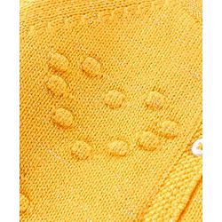 Babyhug Knit Full Sleeves Heart Print Sweater - Yellow