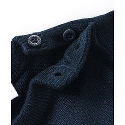 Babyhug Knit Full Sleeves Sweater Christmas Tree Design With Sequin Embroidery- Navy Blue