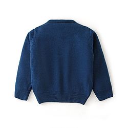 Babyhug Knit Full Sleeves Sequins Sweater - Blue