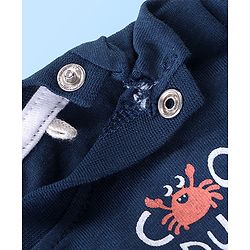 Babyhug 100% Cotton Knit Half Sleeves T-Shirt and Shorts Set Stripes & Cool Dude Print - Blue