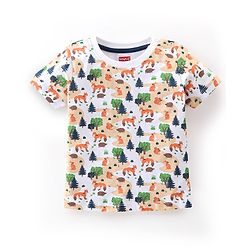 Babyhug 100% Cotton T-Shirt & Shorts Set with Jungle Print - Multicolour