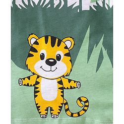 Babyhug Cotton Knit Half Sleeves T-Shirt and Shorts Set Jungle Print - Green & Brown