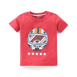 Babyhug Cotton Half Sleeves T-Shirt & Shorts Set Bear Print- Red & White