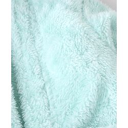 Babyhug Knit Full Sleeves Solid Color Velour Bath Robe with Hood - Aqua Blue