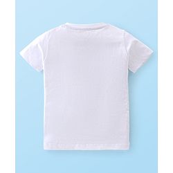 Babyhug Single Jersey Knit Half Sleeves T-Shirt & Shorts Set Monkey Print - White & Blue