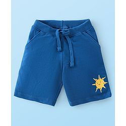 Babyhug Single Jersey Knit Half Sleeves T-Shirt & Shorts Set Monkey Print - White & Blue