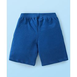 Babyhug Single Jersey Knit Half Sleeves T-Shirt & Shorts Set Monkey Print - White & Blue