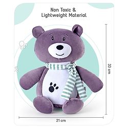 Babyhug Bear With Scarf Soft Toy Purple - Height 33 cm