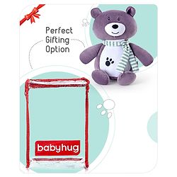 Babyhug Bear With Scarf Soft Toy Purple - Height 33 cm
