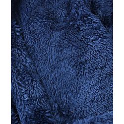 Babyhug Knit Full Sleeves Solid Color Velour Bath Robe with Hood - Navy Blue