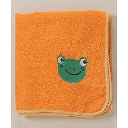 Babyhug Frog Patch Embroidered Towel without Hood - Orange
