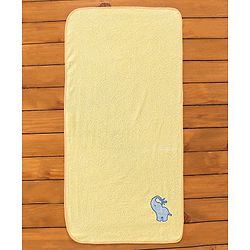 Babyhug Elephant Patch Embroidered Towel without Hood - Yellow