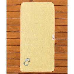 Babyhug Elephant Patch Embroidered Towel without Hood - Yellow