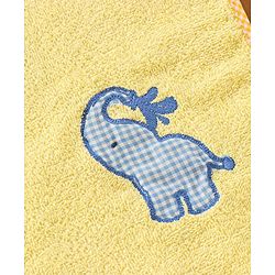 Babyhug Elephant Patch Embroidered Towel without Hood - Yellow
