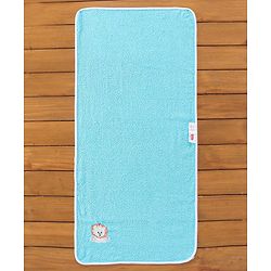 Babyhug Lion Patch Embroidered Towel without Hood - Aqua Blue