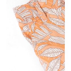 Babyhug Cotton Spandex Above Knee Length Bermuda Leaf Print- Orange